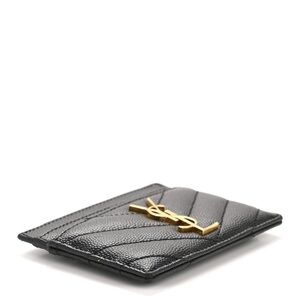 Black Card Holder with Gold Logo